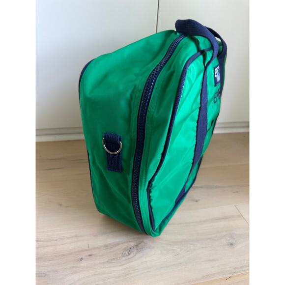 Vintage Lands' End Lighthouse Carry On /Overnight Suitcase Soft Shell Green Blue - Picture 3 of 6